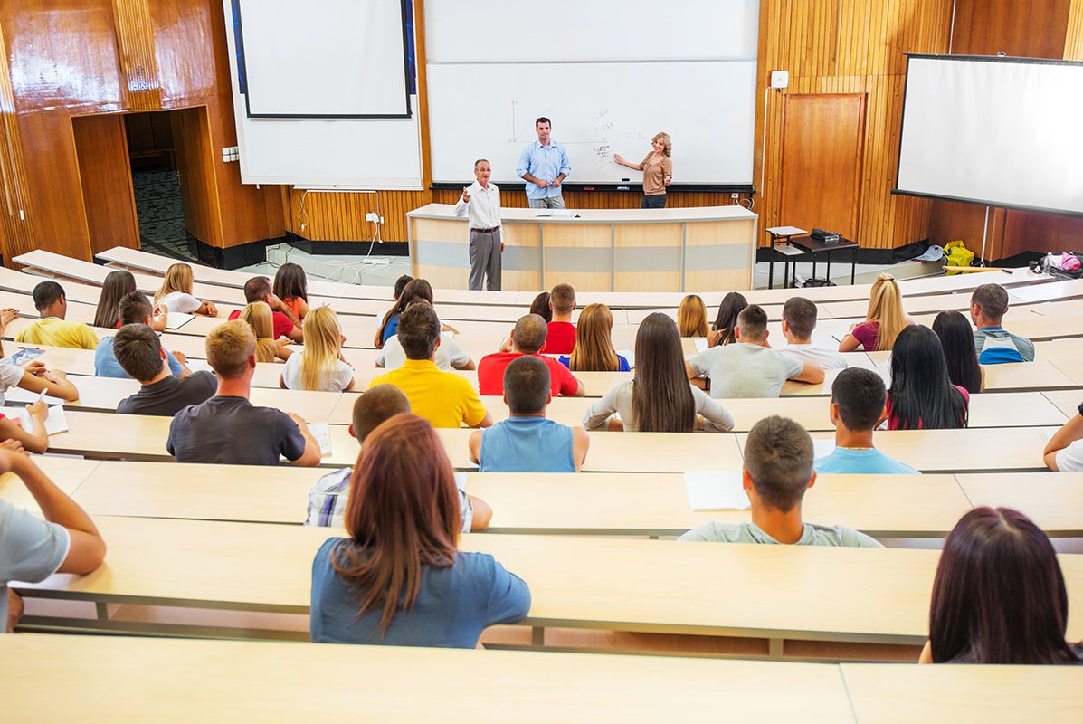 professors teaching in lecture hall