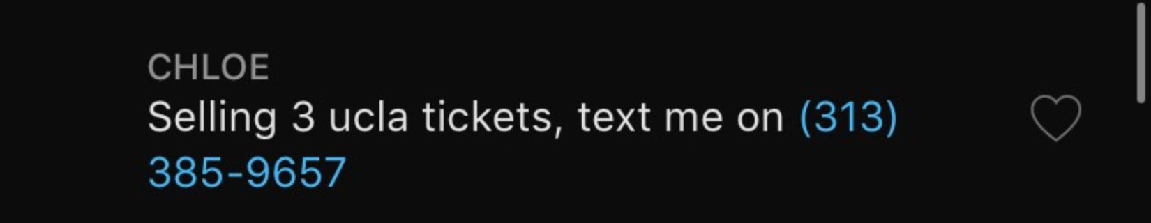 UCLA students report getting scammed for UCLA Football tickets in group chats.