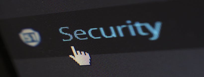 security label on computer screen
