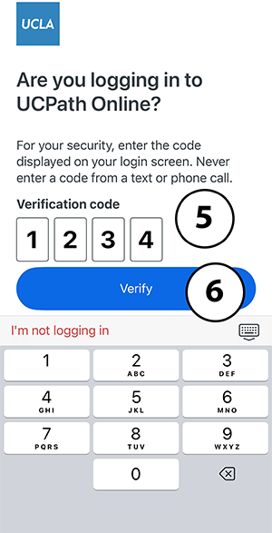 UCLA Duo Mobile Entered Code Screen