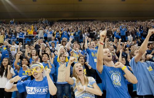 Bruin fans at athletic event