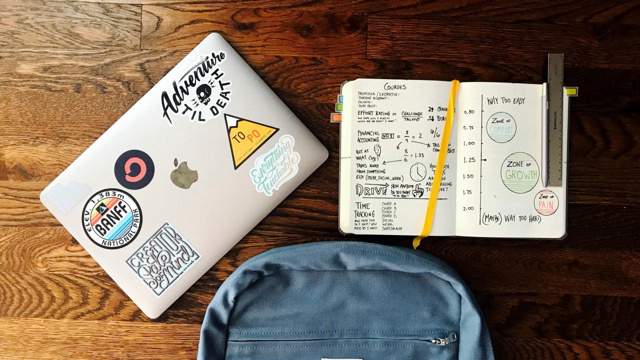 planner on desk