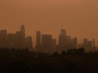 Downtown L.A. covered in wildfire smoke.